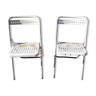 Pair of metal folding chairs