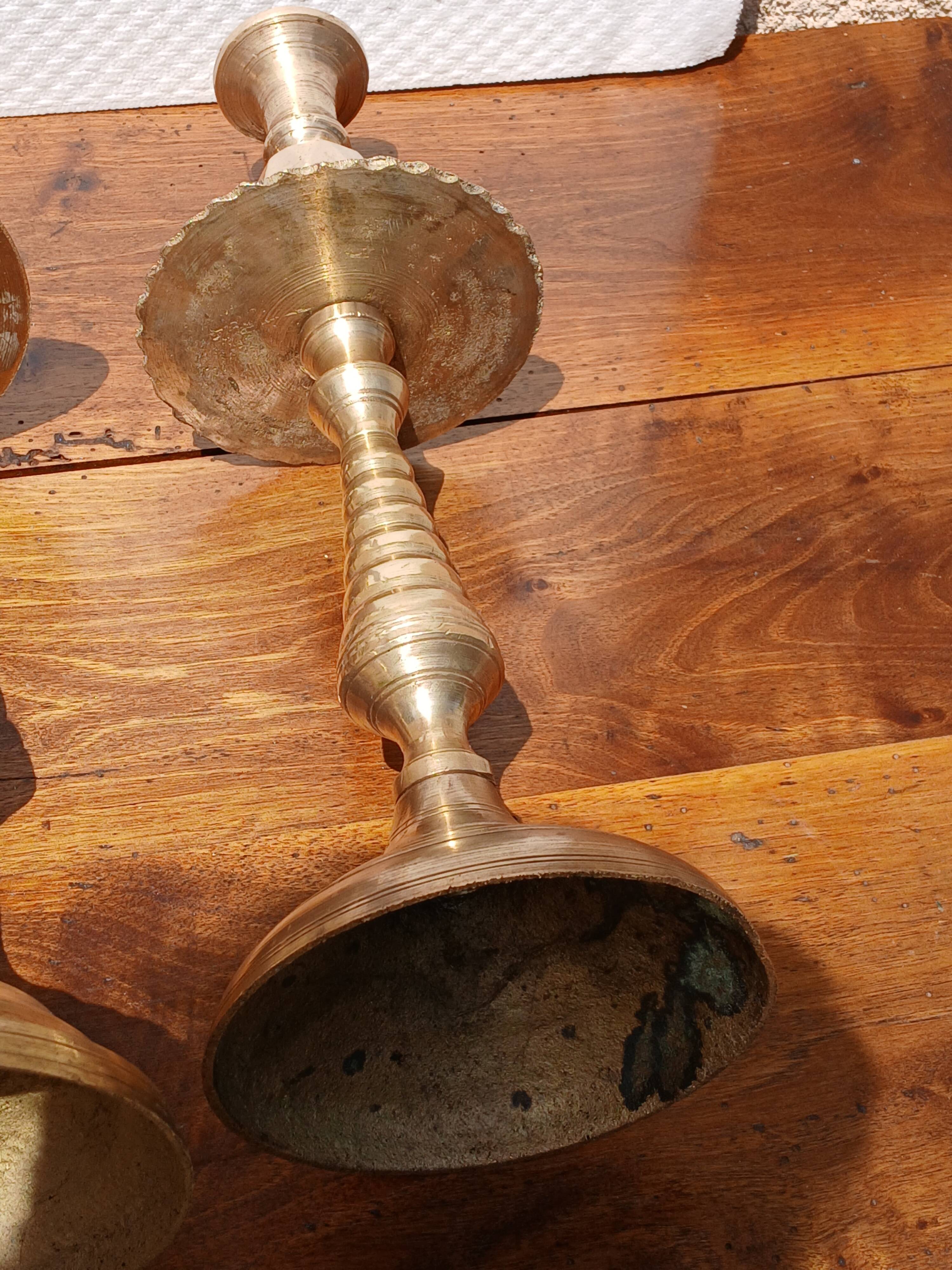 pair of vintage bronze candlesticks from the 1940s