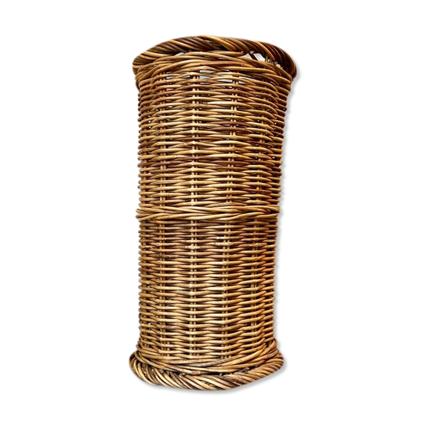 Braided wicker basket