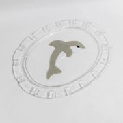 Vintage Murano glass serving platter with dolphin decoration, Italy, 1980s.
