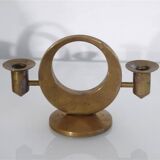 Pair of brass candlesticks by Arthur Pe for Kolback