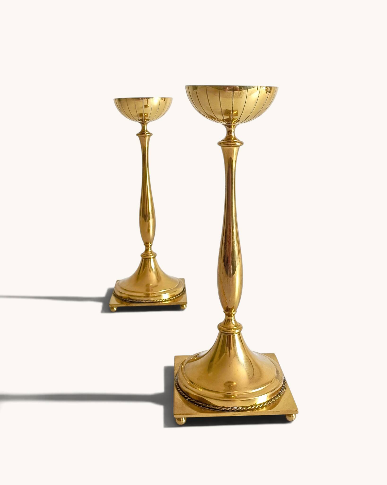 Scandinavian Modern Brass Candlesticks by Gunnar Ander for Ystad Metall