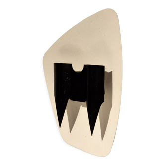 Minimalist wall lamp white & black, 1950s