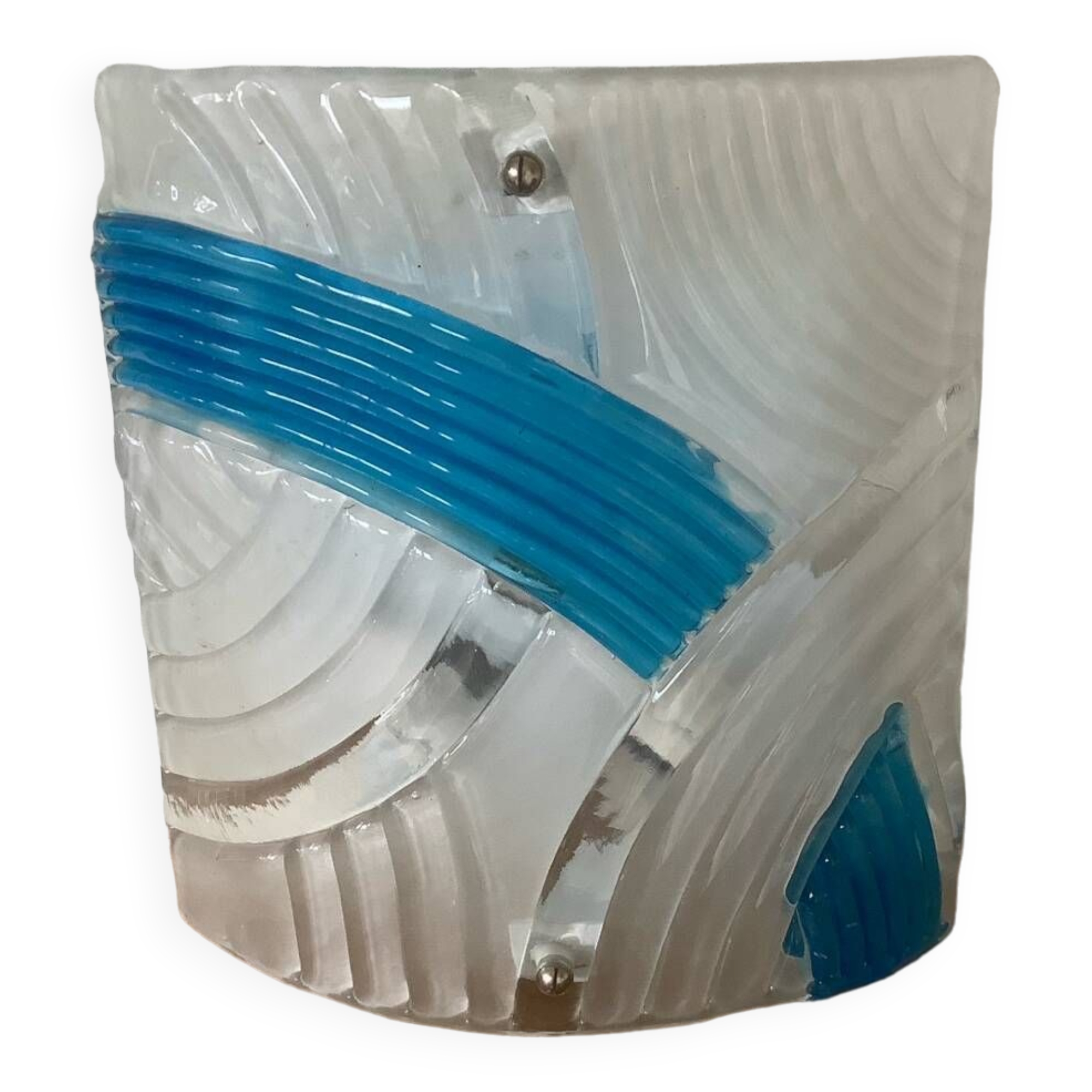 Murano Glass Wall Lamp I Tre Relief Vintage 1980s