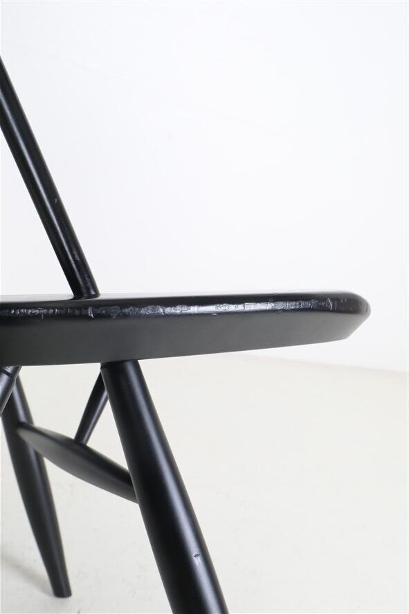 Asko / Ilmari Tapiovaara “Mademoiselle” spindle back lounge chair / Mid Century Modern Design / Finland / 1950s-1960s / black