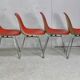 Ray & Charles Eames, Herman Miller edition, set of 4 orange chairs. Circa 1960