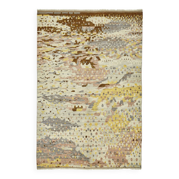 Handwoven Turkish Rustic 197 cm x 294 cm Multicolor Wool Carpet