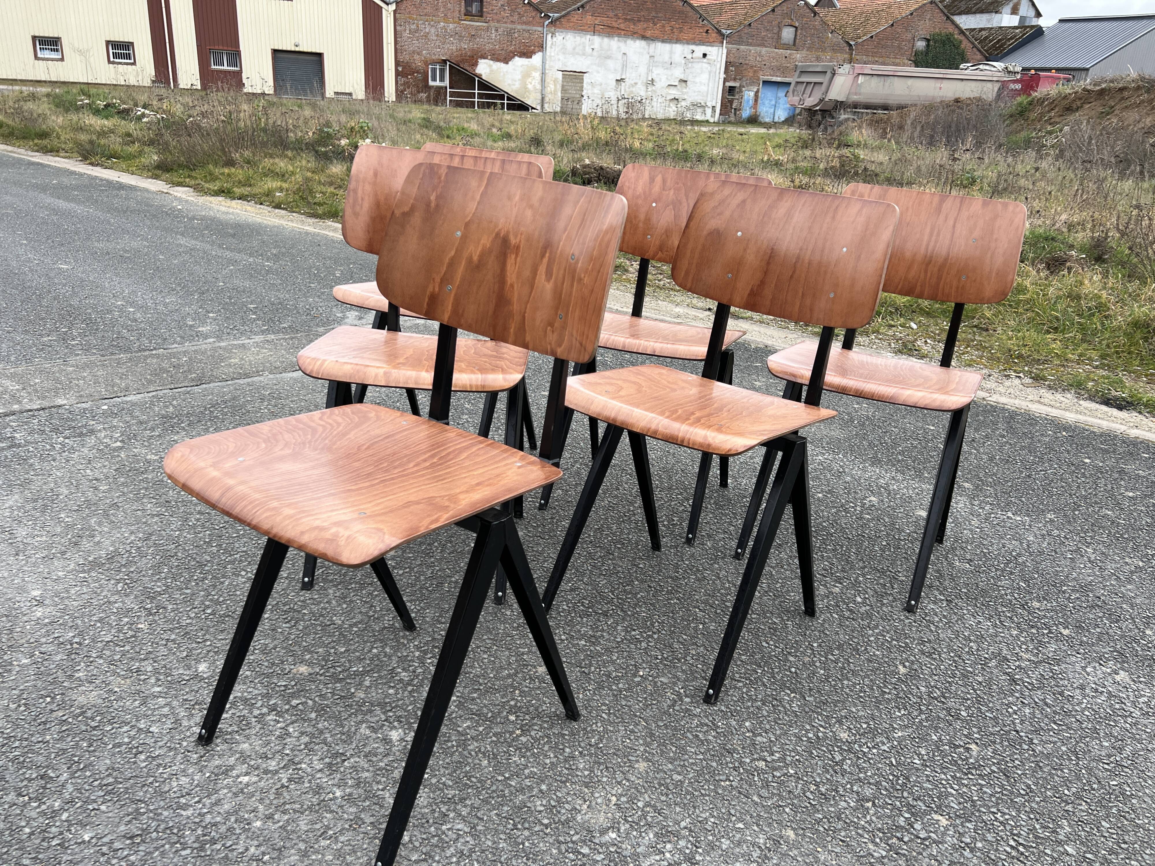 Set of 6 Galvanitas S16 chairs.
