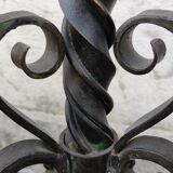 Wrought iron tripod floor lamp