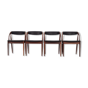 ensemble de quatre chaises en teck, design danois, années 1970, Danemark