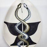 Cup Vide Poche Roger Capron Serpents decor ceramic France 1950