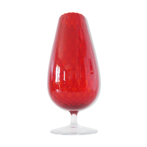Vase empoli italien rouge 1960