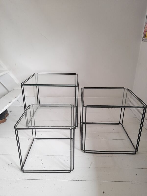 3 tables gigognes Max Sauze pour Isocèle 1970s