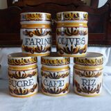 5 ceramic spice jars.