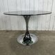 Tulip foot table with smoked glass top attributed to Gastone Rinaldi