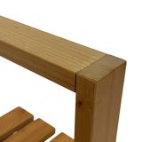 Vintage Scandinavian modern pinewood slatted bench from the 1960's