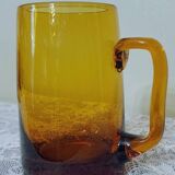 4 amber glass cups