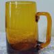 4 amber glass cups