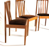 Suite of 3 vintage chairs - Velvet and wood - Italian style