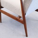 Mid-Century Ivory Boucle Armchairs by Henryk Lis, 1967