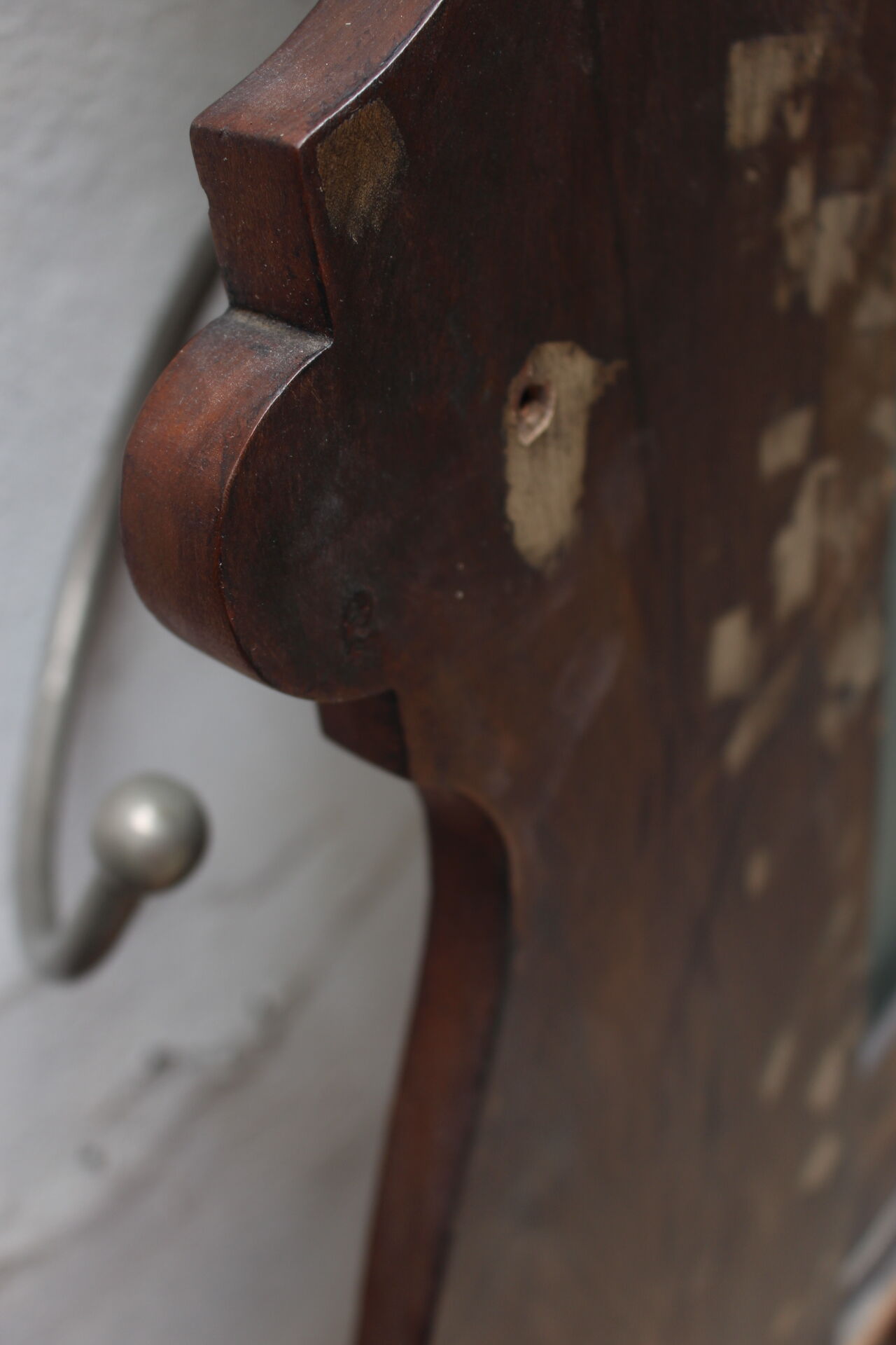 Art nouveau entrance cherry tree wood coat rack with mirror 1890s