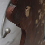 Art nouveau entrance cherry tree wood coat rack with mirror 1890s