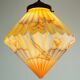 art déco glass PENDANT LIGHT airbrush pleated shape avantgarde design