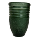 Antique green art deco molded glass vase