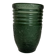 Antique green art deco molded glass vase