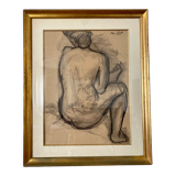 Framed charcoal drawing by Janie Michels