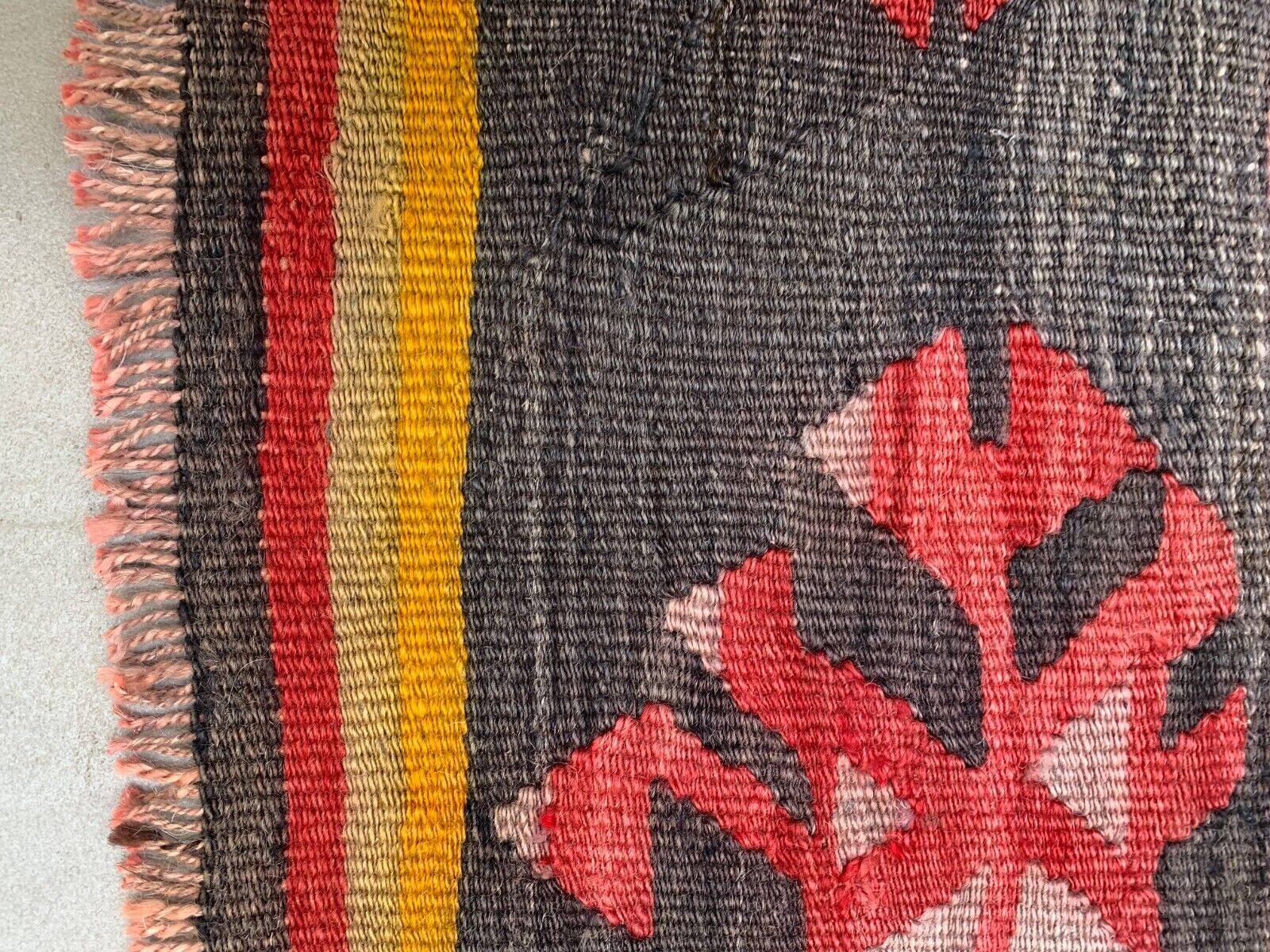Old Turkish narrow kilim runner 263x62 cm shabby chic, vintage kelim 2494