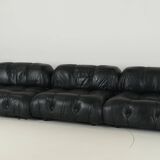 Camaleonda Sofa in Black Leather by Mario Bellini for C&B Italia 1960s