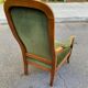 Fauteuil Voltaire Louis Philippe velours vert mousse confortable 1970