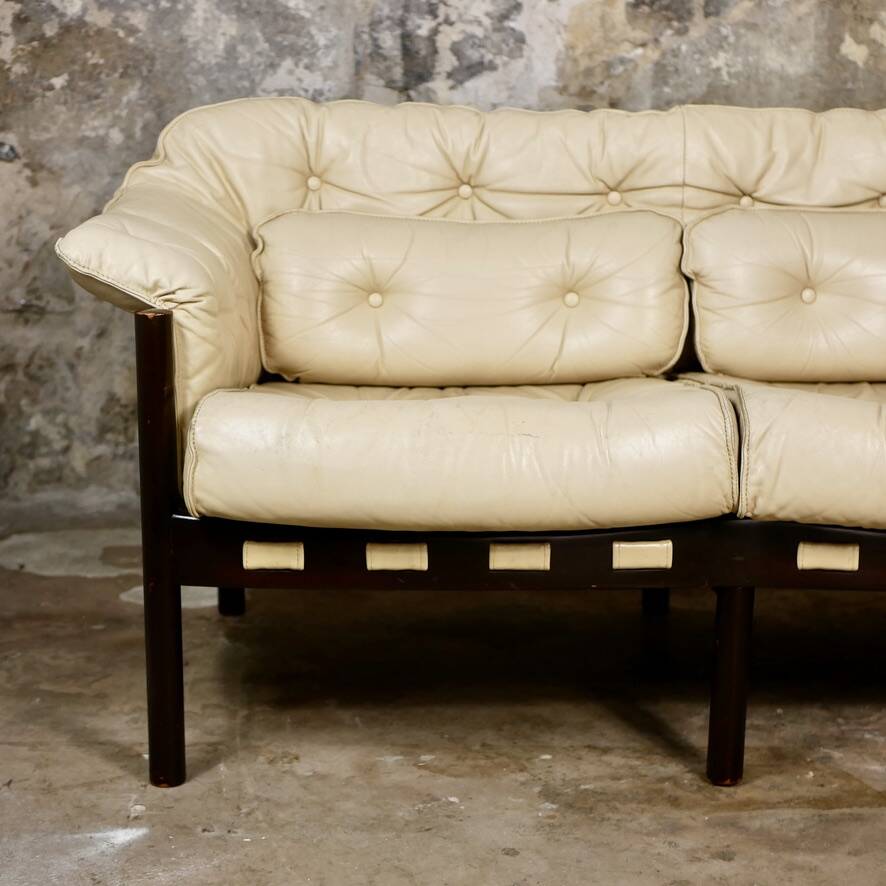 Scandinavian leather sofa by Sven Ellekaer for Coja, 1970