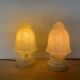 2 Art Deco Globe Lamps in Yellow Clichy Glass.