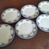 12 flat plates iron earth Salins, model Céline