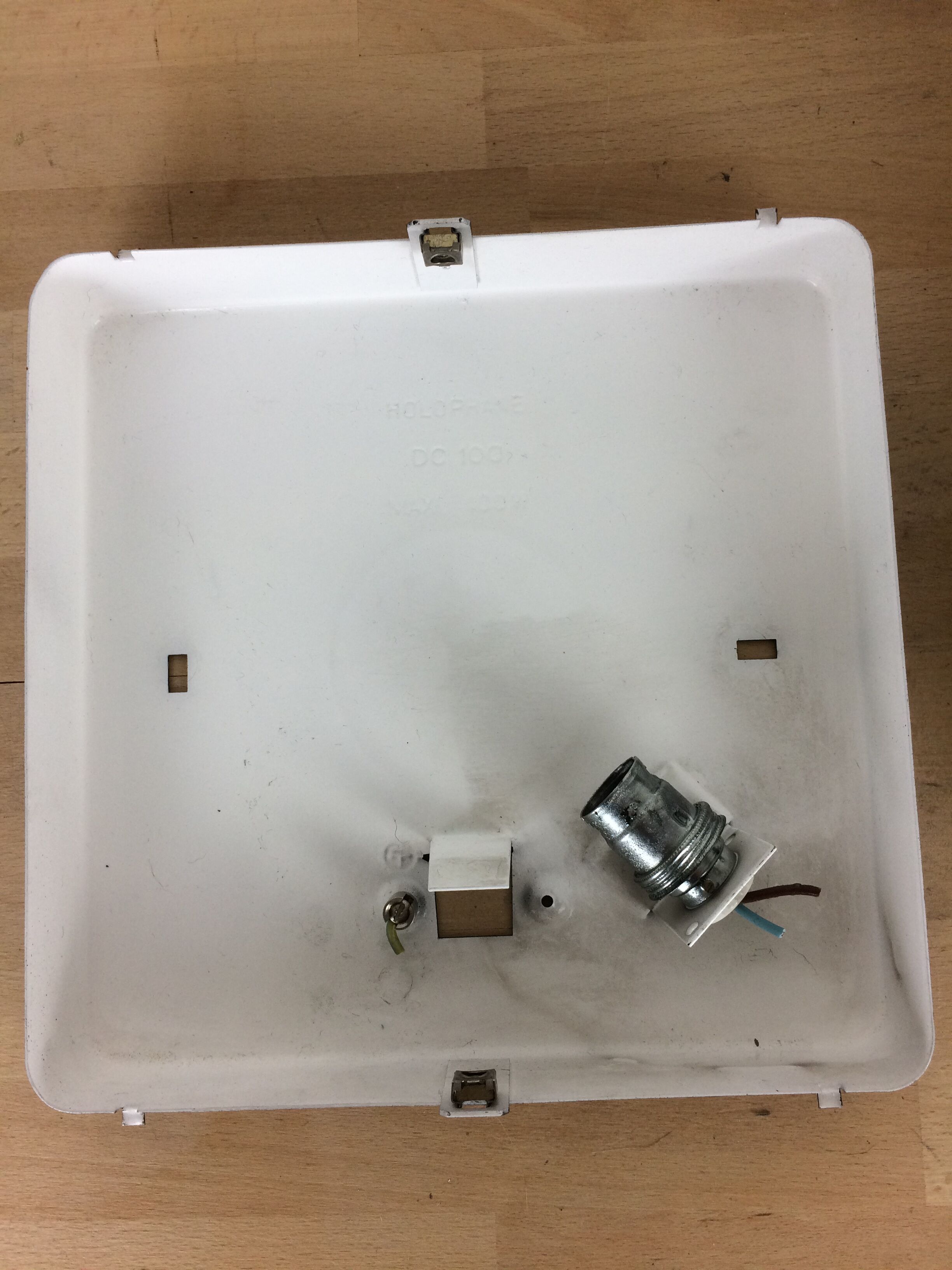 Holophane square wall lamp in chiseled glass, 60s