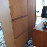 Vintage wooden and rattan cabinet