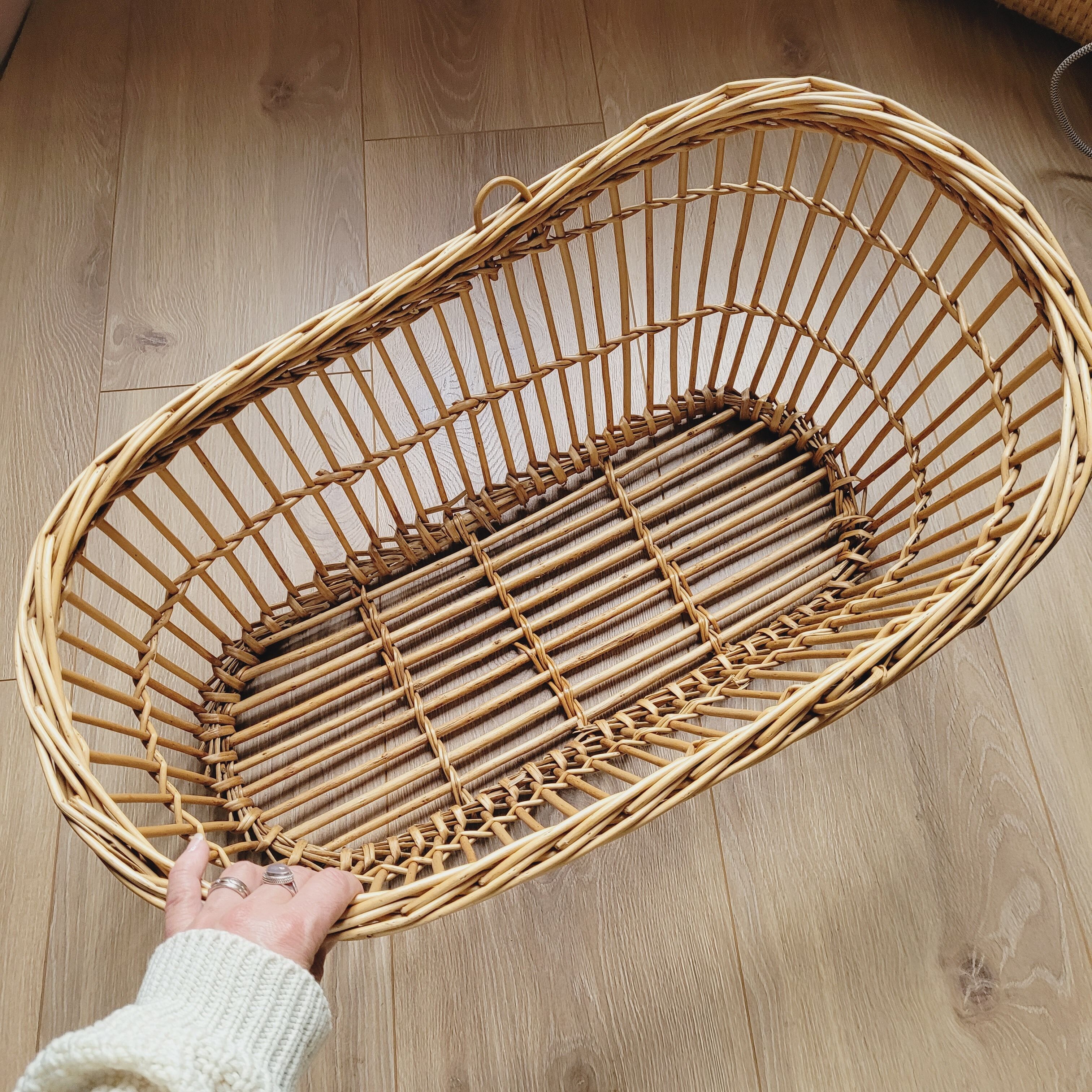 Rattan doll cradle