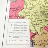 Vintage map Asia China Korea 43x43cm from 1950