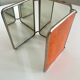 Antique Art Deco triptych barber mirror from the 1920s/30s – leather covering o