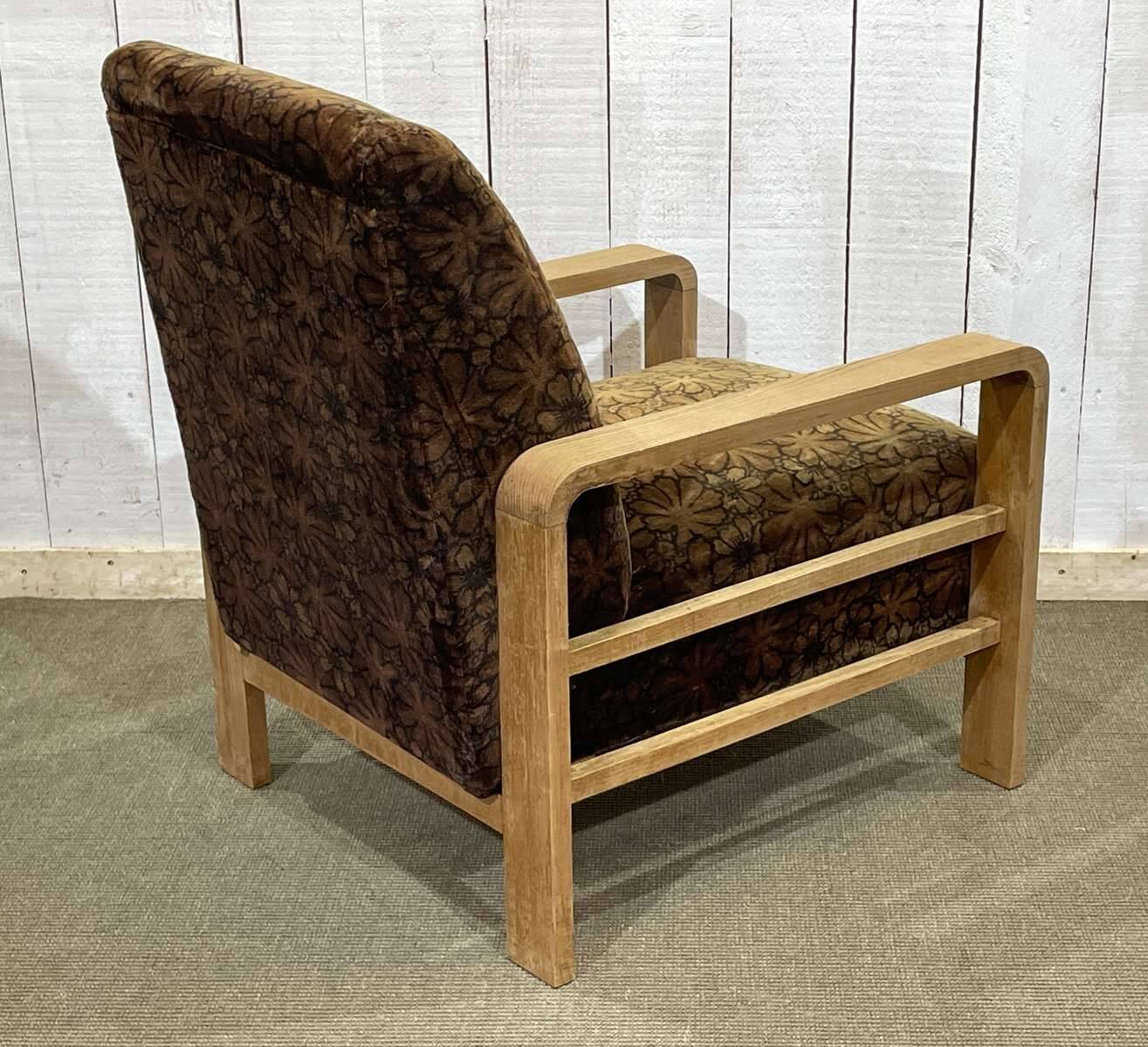 1930s Art Deco oak armchair