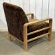 Fauteuil art déco en chêne des années 1930
