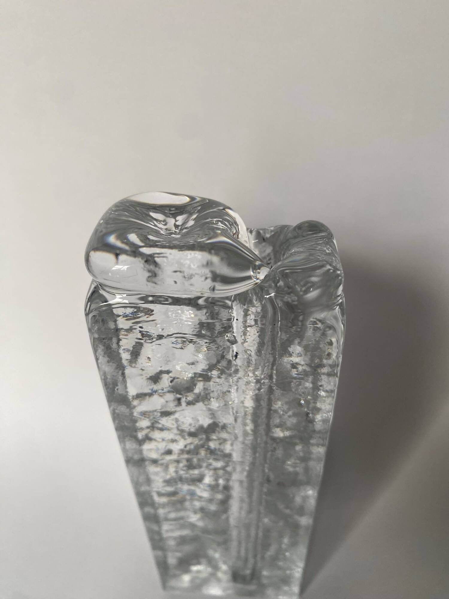 Frosted glass vase from the 1970s