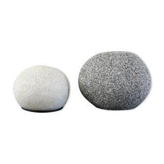 Pair of lamp "pebble". Resin. France, circa 1970