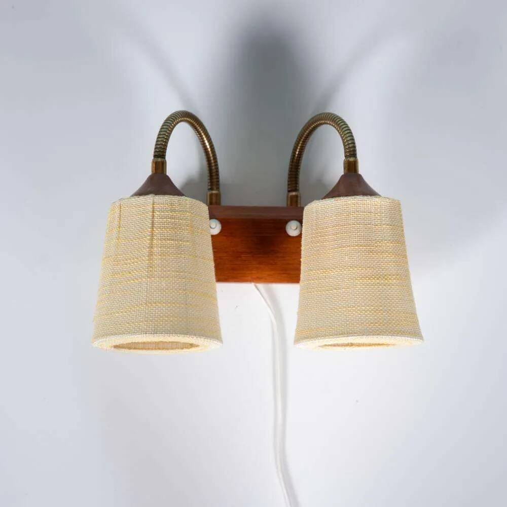Vintage teak wall lamp for bedside, wall lamp Sweden 1960s