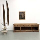 Very large pine trade counter, circa 1920.