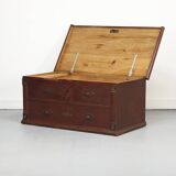 Swedish rustic farmhouse folk art blanket chest 1845