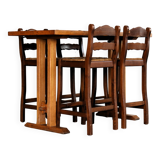 Vintage bar table with chairs | dining table | bar stools | 1950s