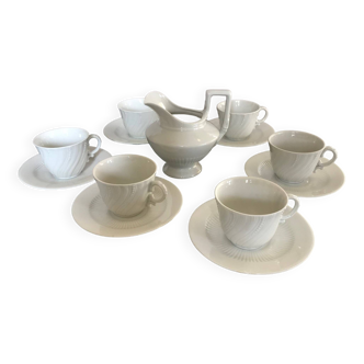 Fine white porcelain coffee service